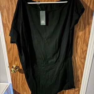wild fable Black Short Sleeve Wide Neck Dress/Cover Up, Large- New with tags!